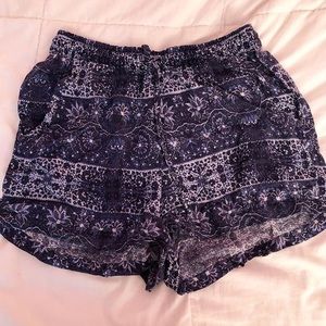 blue flowy shorts